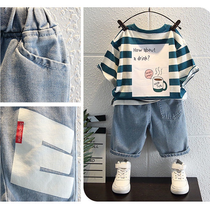 ~ Bộ Quần Áo Ngắn Tay Phong Cách Mới 2023 Cho Bé Trai