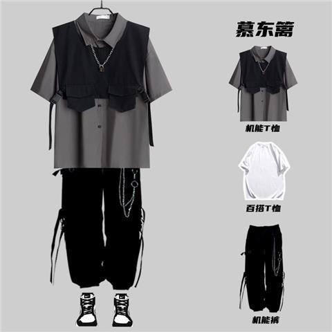 Premium Product STUDIO✨ Bộ Áo Sơ Mi Tay Ngắn Thời Trang Mùa Hè Cho Nam