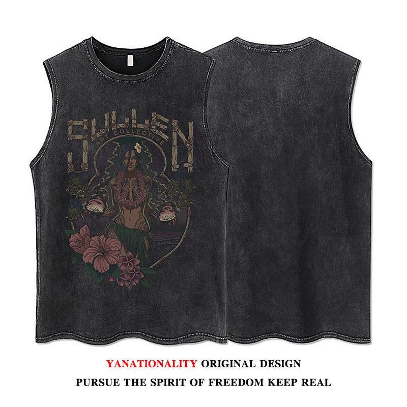 Áo Ba Lỗ Cotton Trơn Dáng Rộng Thời Trang Hàn Quốc Đơn Giản Dành Cho Nam