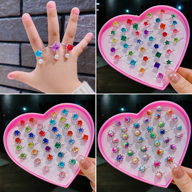 Đồ Chơi Trẻ Em Nhẫn Trẻ Em Bé Gái Hoạt Hình Nhẫn Kim Cương Mô Phỏng Mới Aisha Nhẫn Công Chúa Nhẫn Cho Bé