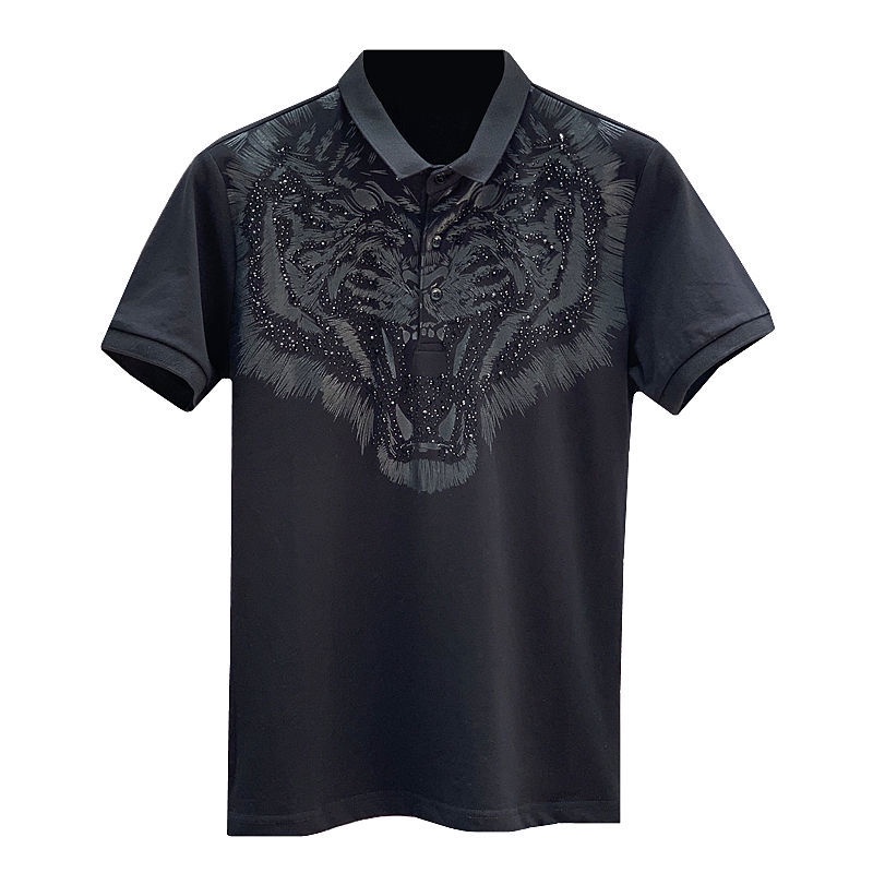 Áo Thun Polo Dáng Ôm In Họa Tiết Cá Tính Thời Trang Hàn Quốc Cho Nam