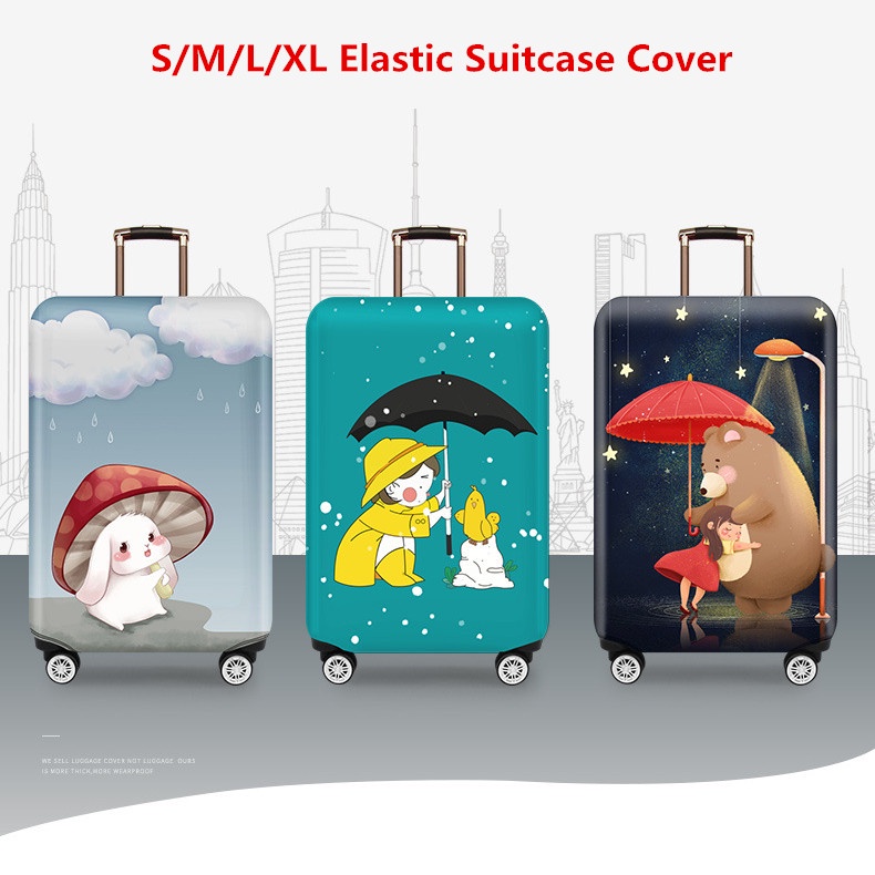 Vỏ Bọc Bảo Vệ Va Li Kéo Du Lịch Co Giãn Chống Bụi Họa Tiết Động Vật Hoạt Hình