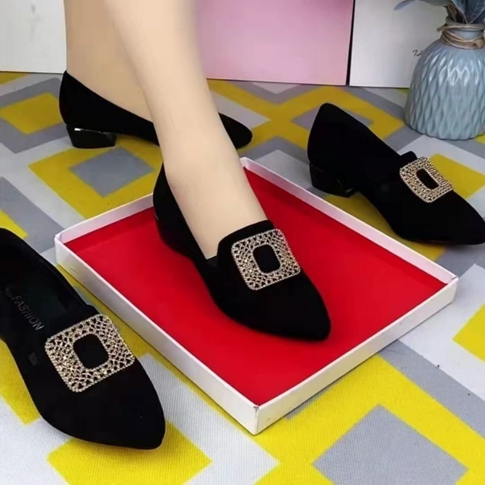 Giày Cao Gót Mũi Nhọn Bằng Da Thật Đế Mềm Dày Dặn Thoải Mái Thời Trang Mùa Xuân Cho Nữ