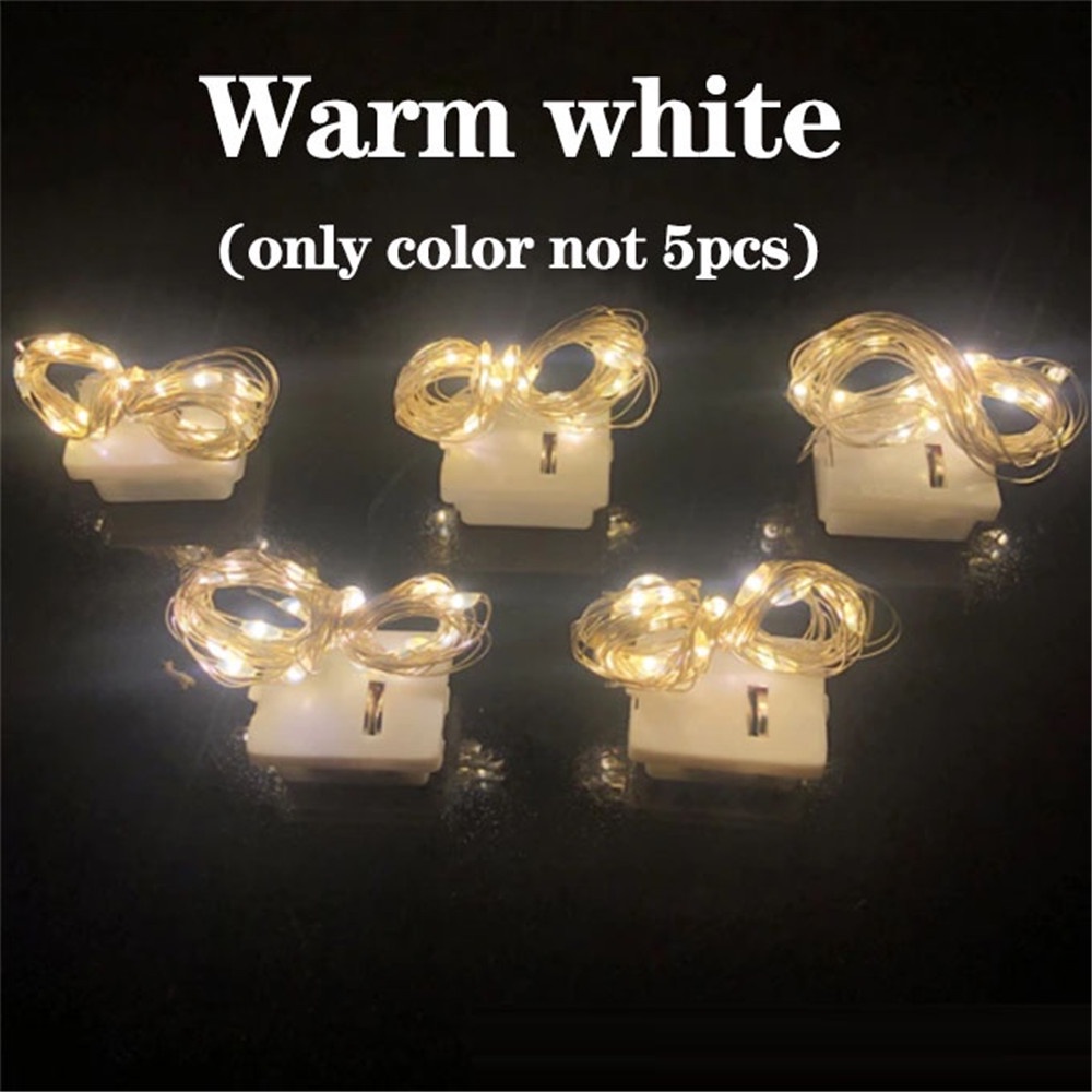 Dây Đèn LED 1 / 2M Ánh Sáng Trắng Ấm Trang Trí Đa Ứng Dụng