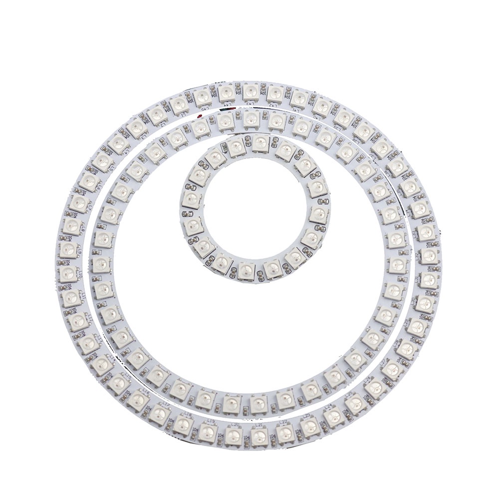 Vòng Đèn Led Xnbada DC5V WS2812B pixel 8 12 16 24 35 45 128 LEDs WS2812 SK6812 5050 RGB WS2812 ic