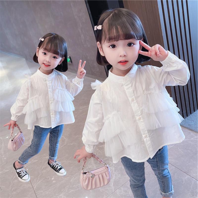 Áo Sơ Mi Tay Dài Phong Cách Phương Tây Thời Trang Xuân Thu 2023 Cho Bé Gái