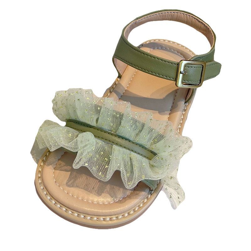 Xăng đan Công Chúa Đế Mềm Phối Ren Thời Trang Mùa Hè 2023 Cho Bé Gái