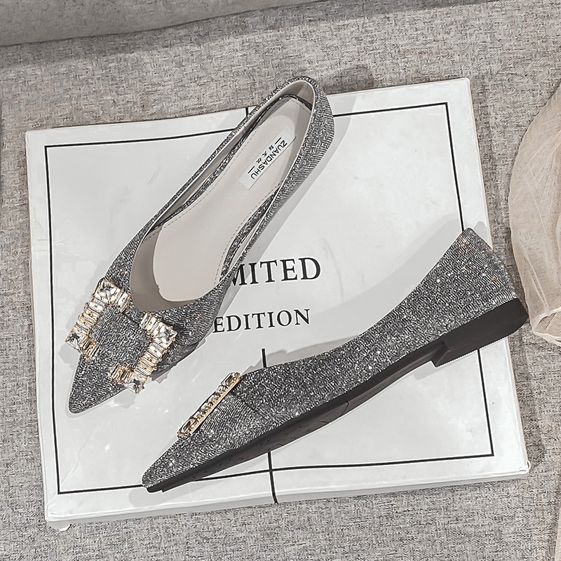 Giày Búp Bê Mũi Nhọn Gót Thấp Mẫu Mới 2023 Size 33-46 Thời Trang Cho Nữ