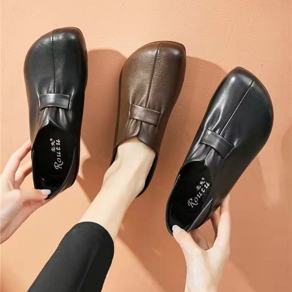 Giày Búp Bê Da Mềm Đế Bằng Mũi Tròn Thời Trang Xuân Thu 2023 Cho Nữ