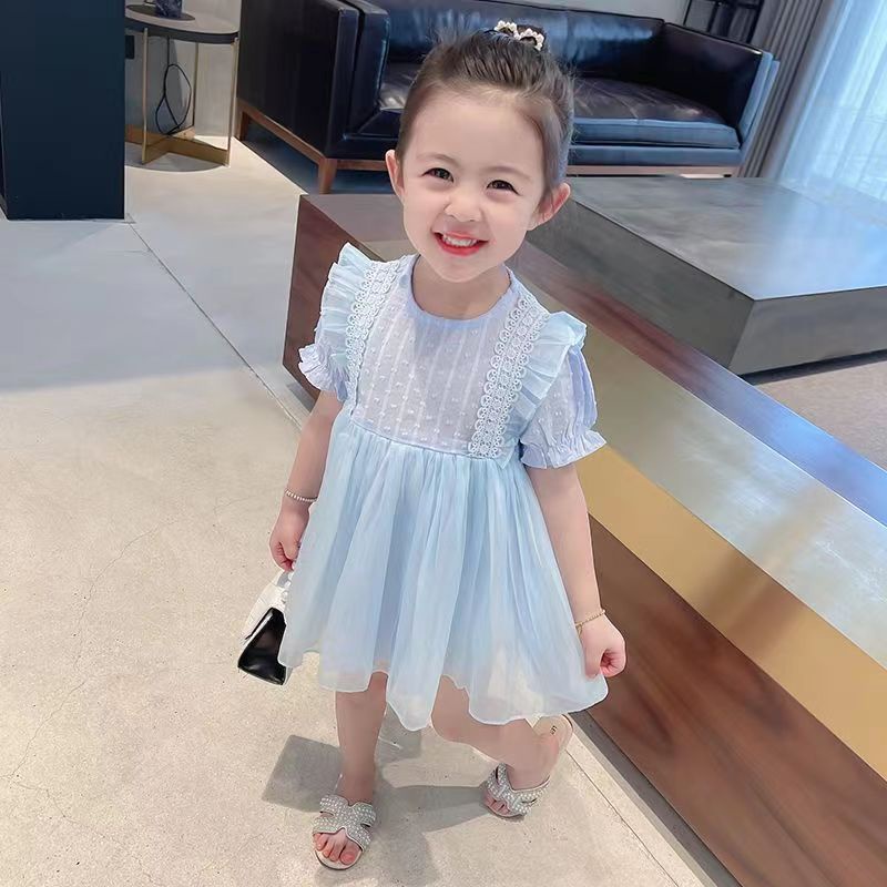 Đầm Công Chúa Tay Ngắn Đính Nơ To Hở Lưng Màu Đen Và Hồng Dành Cho Bé Gái 0-4 Tuổi