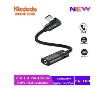 Mcdodo Đầu Chuyển Đổi Cổng type-c Sang Cổng Âm Thanh 3.5mm 2 Trong 1 Cho ip 15 pro max huawe xiaomi samsuan ca-188