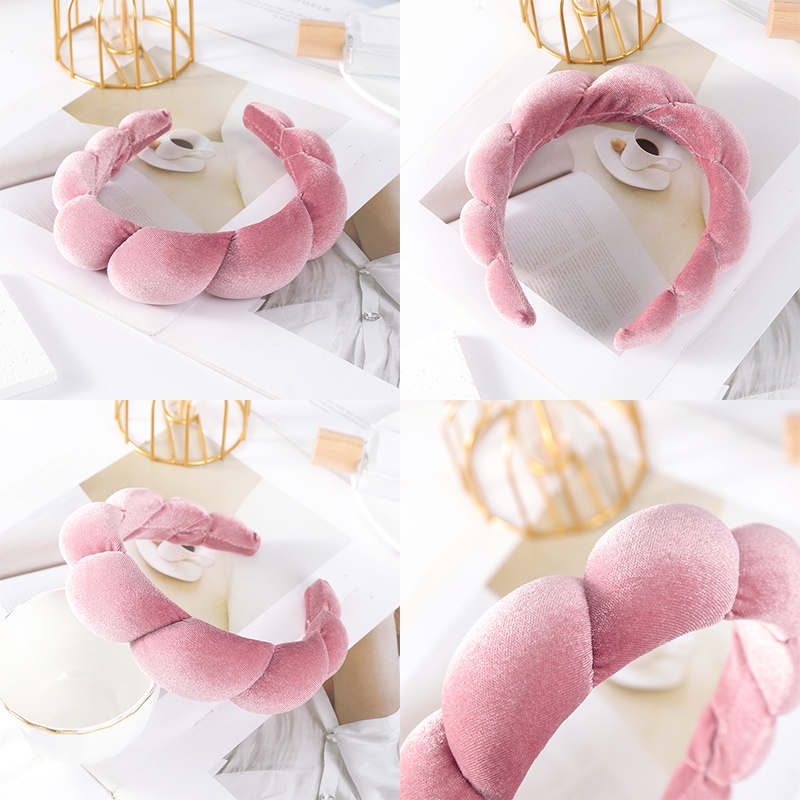 Băng Đô Vải Nhung Màu Trơn Phong Cách Hàn Quốc Cho Nữ