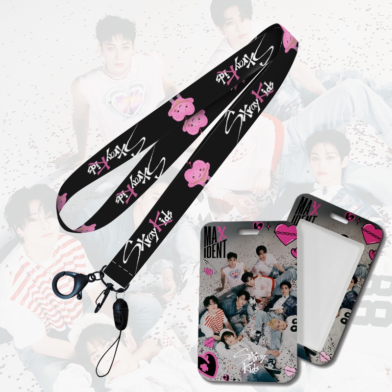 Blackpink Set Dây Đeo Cổ + Túi Đựng + Ví Đựng Thẻ In Hình Nhóm Nhạc Kpop BTS TXT Treasure ATEEZ INTO1 StrayKids STAYC SPY FAMILY E Eunhypen NEW LE Sferafim  I-DLECard