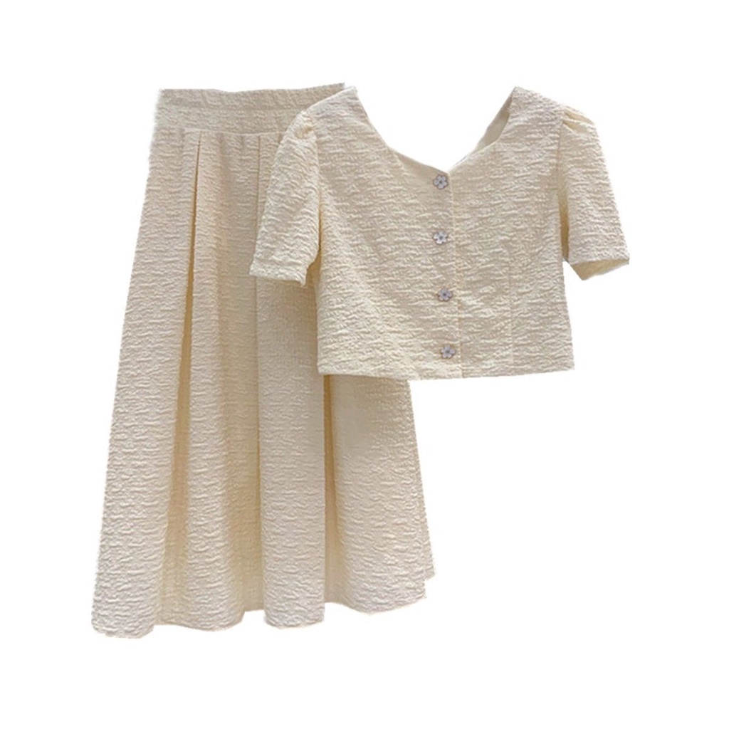 Set Áo Thun Ngắn Tay Plus Size + Chân Váy Ôm Thời Trang Hè 2023 Cho Nữ