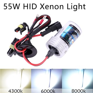 Bóng đèn pha xe hơi 55w xenon h7 h8 9005 hid h1 h3 h11 4300k 6000k 8000k