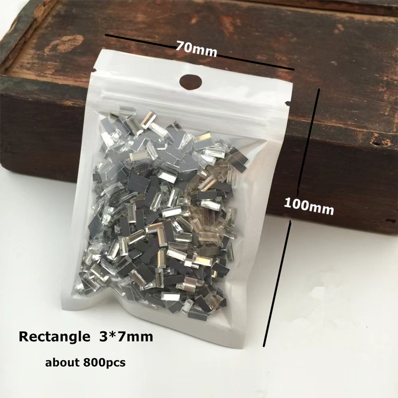 Set 800 / 1000 Viên Đá Vuông / Chữ Nhật / Đính Trang Trí Móng Tay / Đầm Cưới Không Nóng 218