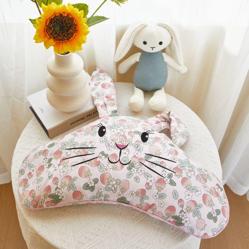 1 Gối Cotton Nguyên Chất Họa Tiết Thỏ / Hổ Hoạt Hình Phong Cách Trung Hoa