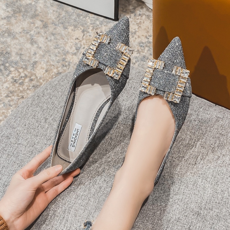 Giày Búp Bê Mũi Nhọn Gót Thấp Mẫu Mới 2023 Size 33-46 Thời Trang Cho Nữ