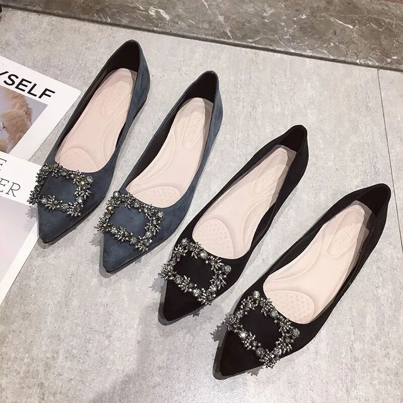 Giày Búp Bê Đế Mềm Mũi Nhọn Thời Trang Cho Nữ Size 33-46