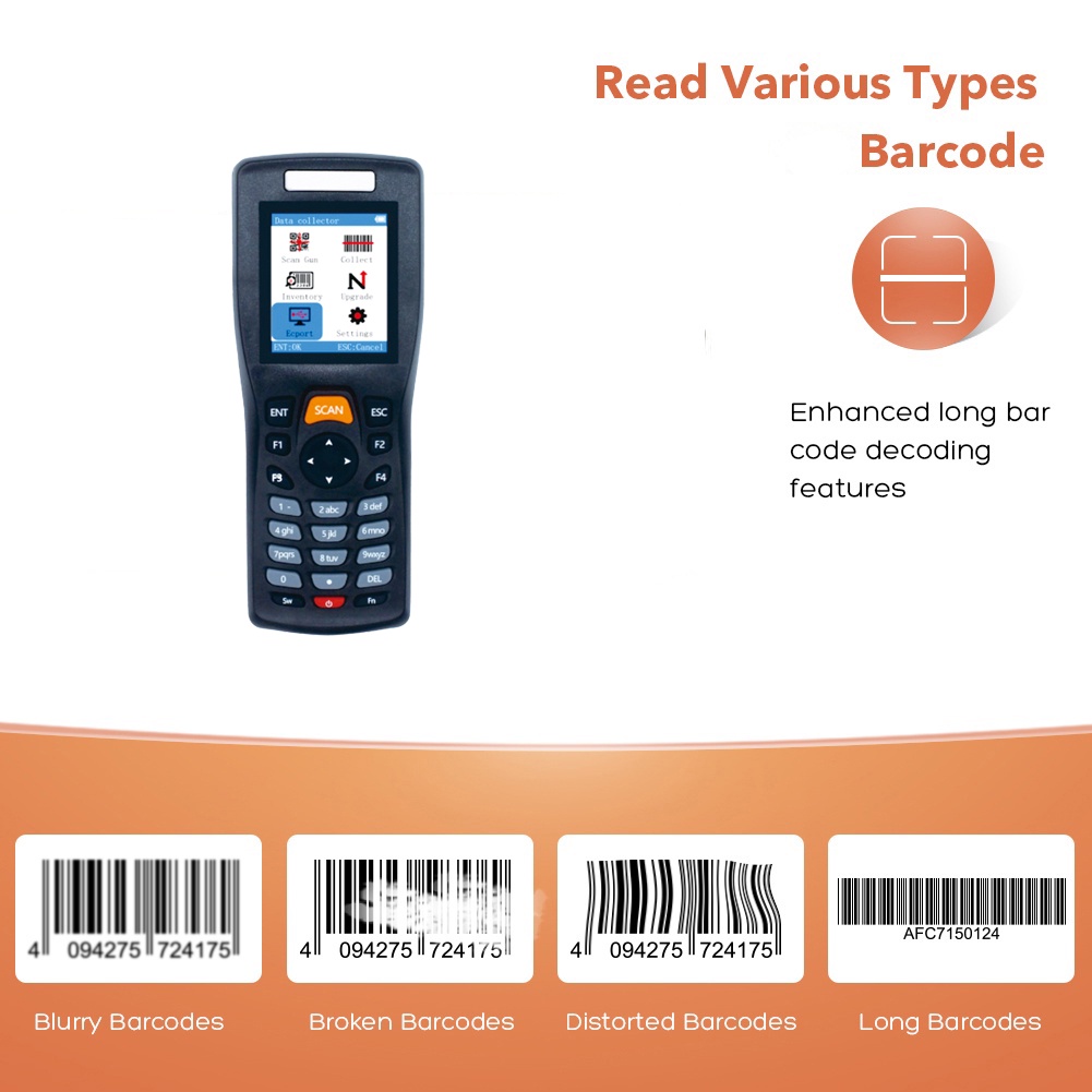 Bộ Sưu Tập Dữ Liệu Không Dây 2.4G Cho Nhà Kho / Đầu Đọc Mã Vạch 1D