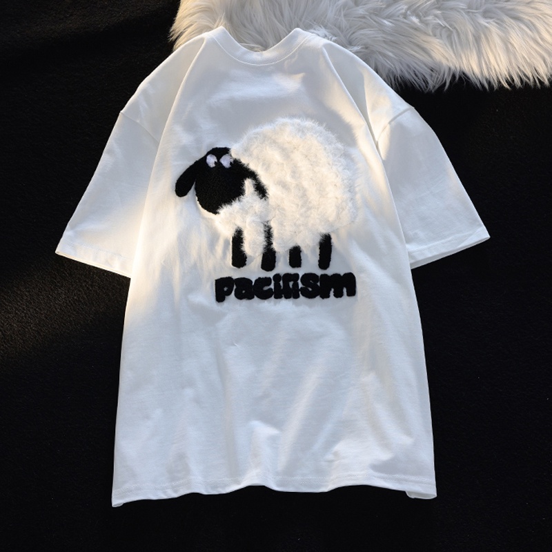 Áo Thun Tay Ngắn 100% cotton Hàng Mới 200g + Khăn Thêu Họa Tiết Cho Nữ