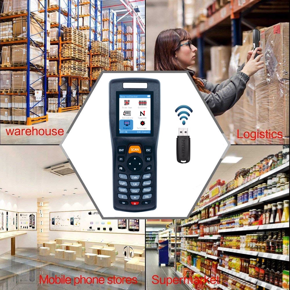 Bộ Sưu Tập Dữ Liệu Không Dây 2.4G Cho Nhà Kho / Đầu Đọc Mã Vạch 1D