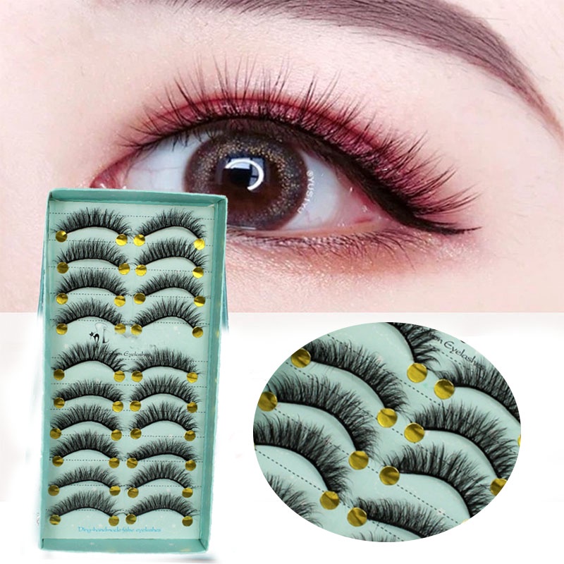 Set 10 Cặp Lông Mi Giả Ngắn Xoăn Tự Nhiên Hàng Ngày