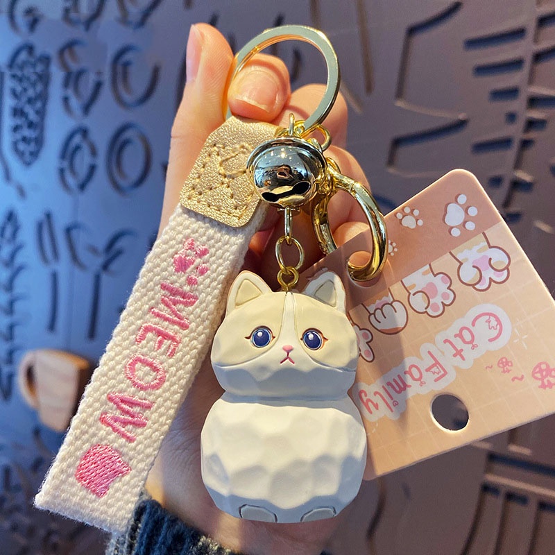Móc Khóa Nhựa Hình Mèo Dễ Thương