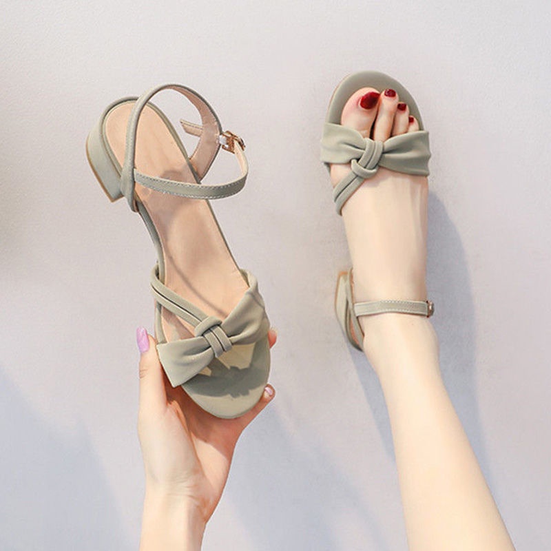 Xăng đan Cao Gót Đế Thô Phong Cách Pháp Thời Trang Mùa Hè Hàng Mới Dành Cho Bạn Nữ