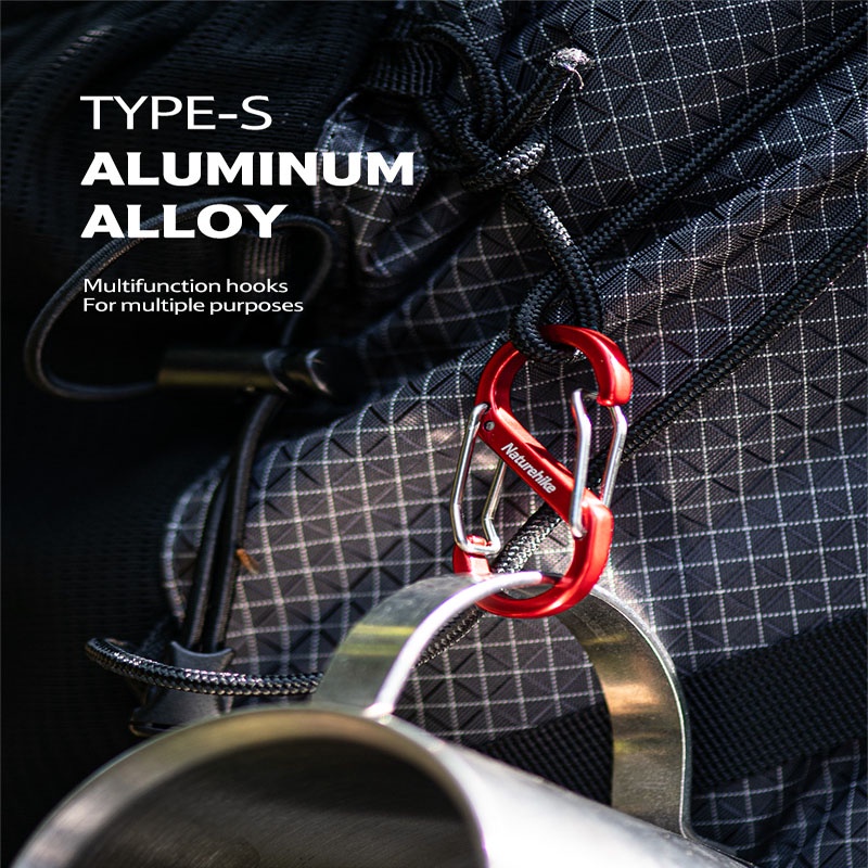 Móc Khóa Carabiner Bằng Hợp Kim Nhôm Đa Năng Hình Chữ S Naturehike