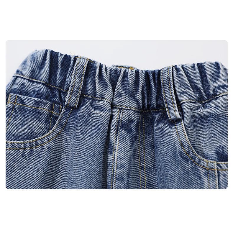 Quần Jean Dài In Hoạt Hình Gấu Dễ Thương Thời Trang Xuân Thu Cho Bé Gái