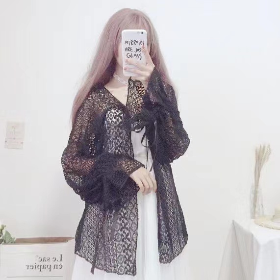 Áo Khoác Cardigan Màu Trơn Phong Cách Boho Hàn Quốc Hàng Mới