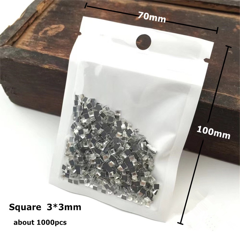 Set 800 / 1000 Viên Đá Vuông / Chữ Nhật / Đính Trang Trí Móng Tay / Đầm Cưới Không Nóng 218