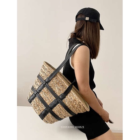 Túi Xách Đeo Vai Đan Cói Cỡ Lớn Thời Trang Mùa Hè 2022 Mới Cho Nữ