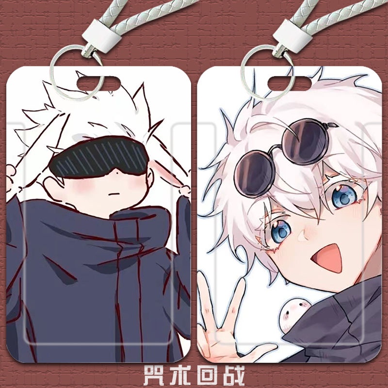 Set 3 Dây Đeo Thẻ ID / Thẻ Sinh Viên In Hình Anime Jujutsu Kaisen Q Version Gojo Satoru ID
