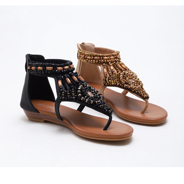 Sandal Đế Xuồng Quai Đính Đá Phong Cách Thời Trang Âu Mỹ 2023 Dành Cho Nữ 588-3