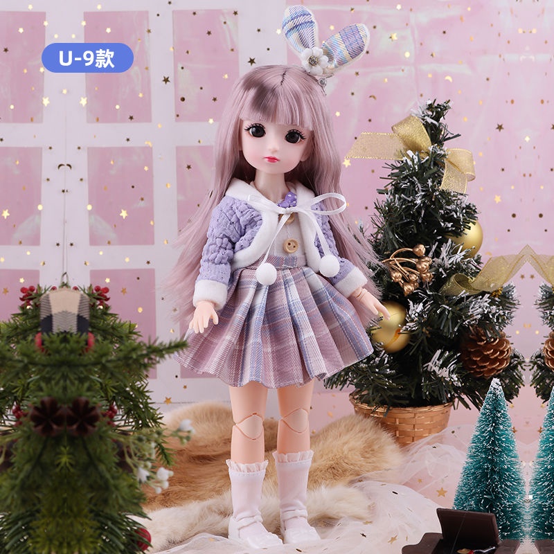 Búp Bê Công Chúa BJD Mặc Váy Ngắn 30cm Dễ Thương Phong Cách Preppy Mới Làm Quà Tặng Sinh Nhật Cho Bé Gái