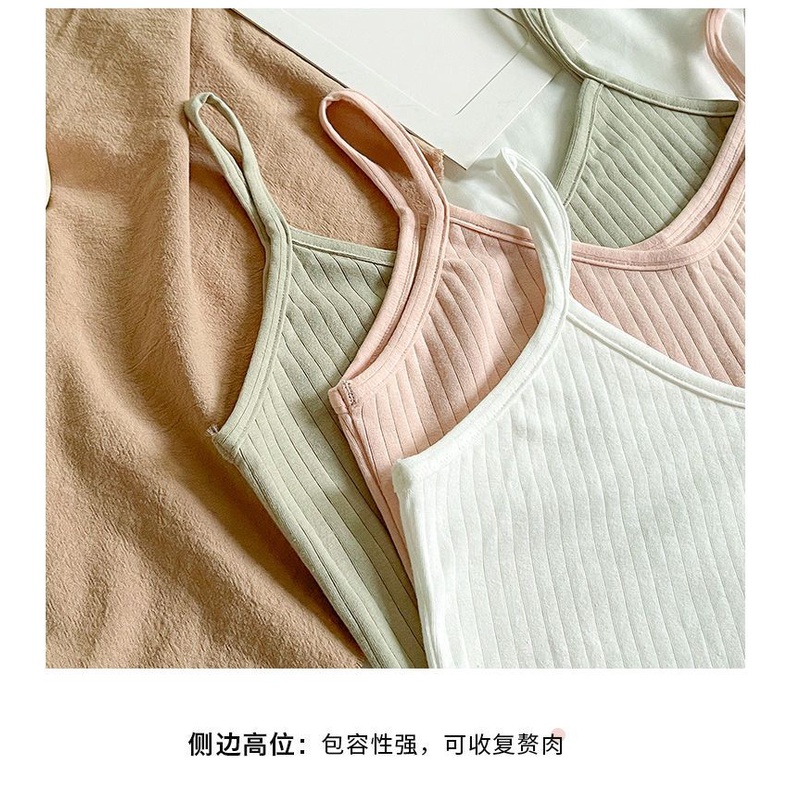 Áo Hai Dây Chất Liệu Cotton Màu Trơn Size Lớn Thời Trang Mùa Hè Cho Nữ Màu Sắc