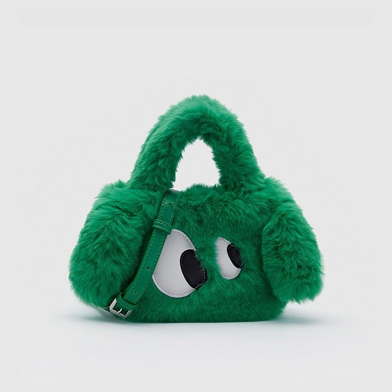 Túi Xách Lông Nhung Hình Chú Cún Mắt To Dễ Thương Xinh Xắn Dành Cho Nữ