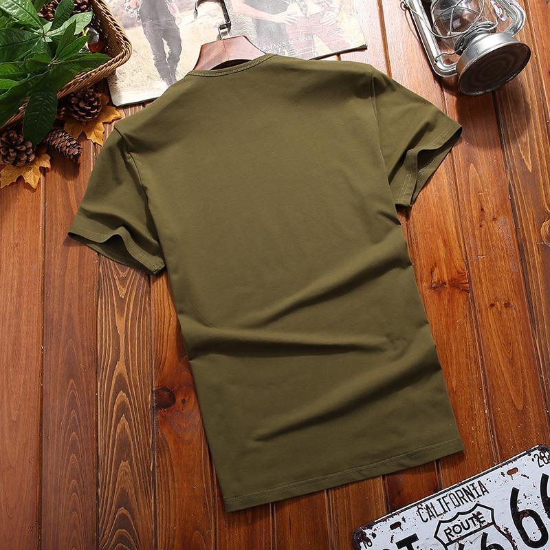 Áo Thun cotton Tay Ngắn Màu Trơn Họa Tiết Rằn Ri Thoáng Khí Thời Trang Mùa Hè Cho Nam