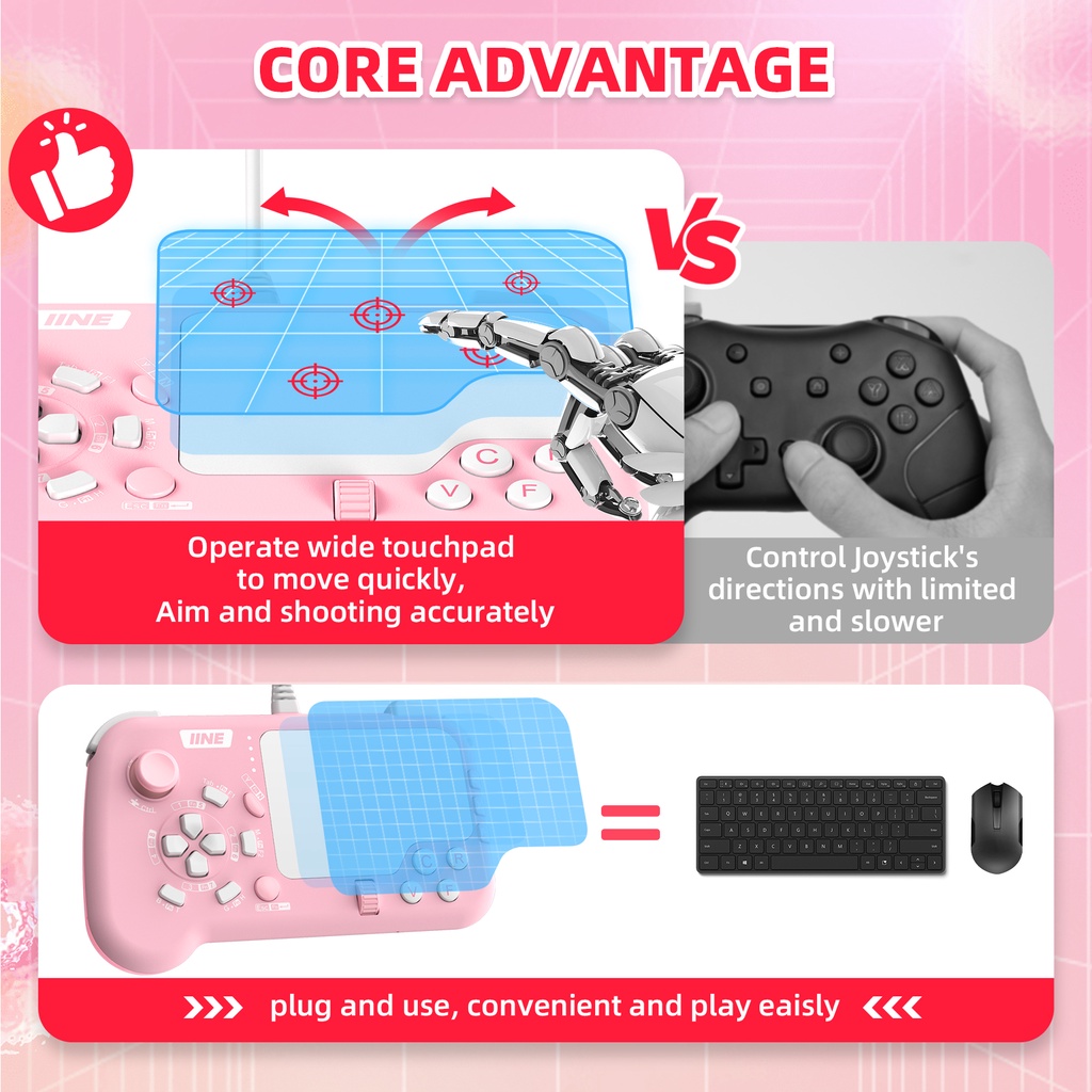 Combo BàN PhíM + ChuộT CảM ỨNg Cho Windows PC / Mac OS / PS4 / PS5 / Xbox