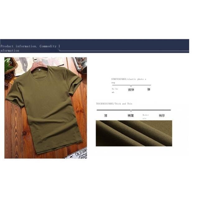 Áo Thun cotton Tay Ngắn Màu Trơn Họa Tiết Rằn Ri Thoáng Khí Thời Trang Mùa Hè Cho Nam