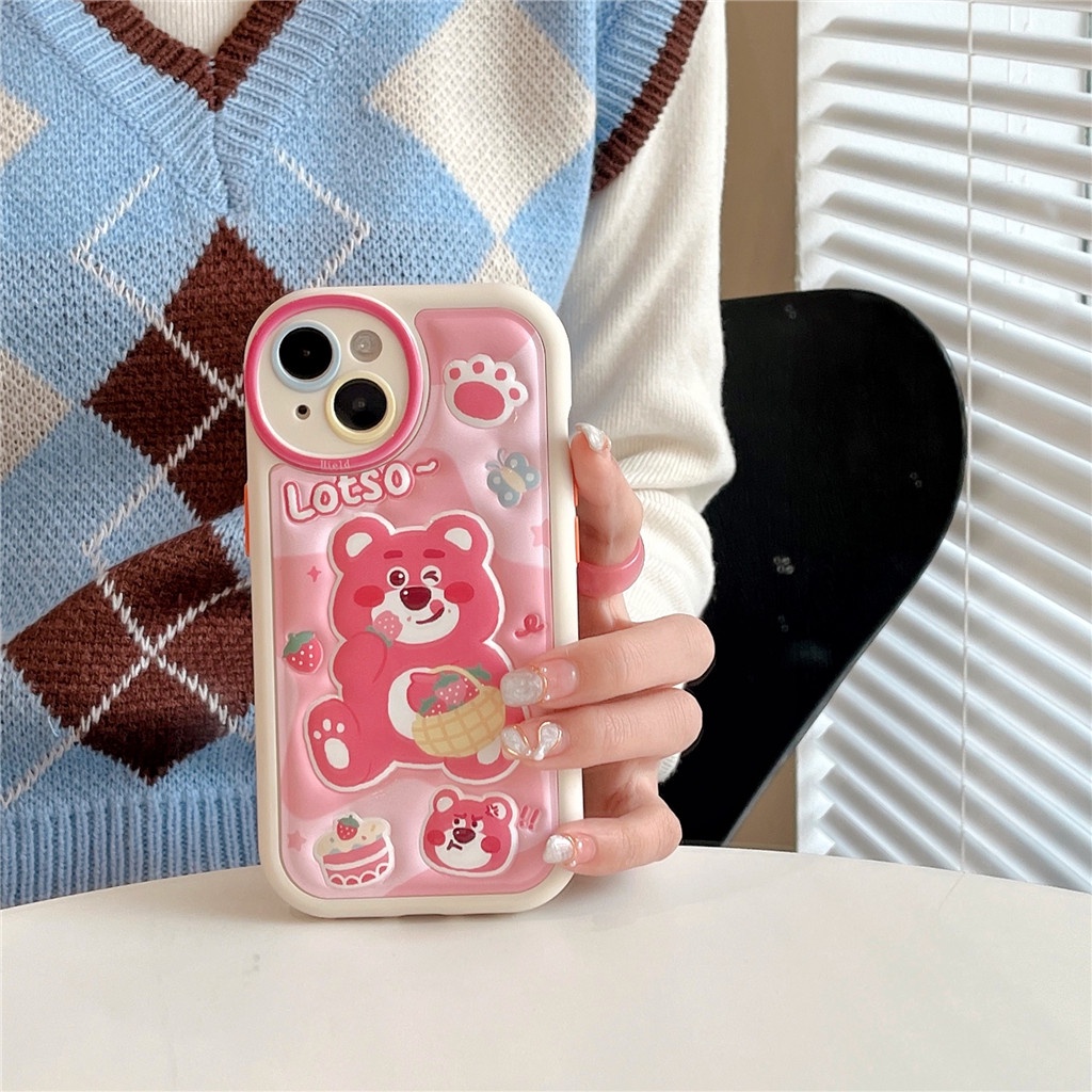 Ốp Điện Thoại Da Viền TPU Dẻo In Họa Tiết Hoạt Hình Dễ Thương Cho iphone 14 Pro Max 13 Pro Max 12 Pro Max