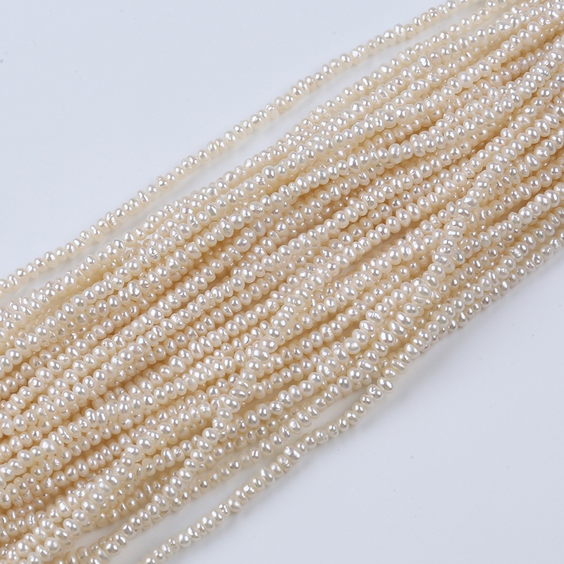 18cm 2,5-3mm nút ngọc trai nhỏ ngọc trai 100% tự nhiên ngọc trai nước ngọt tự làm đồ trang sức