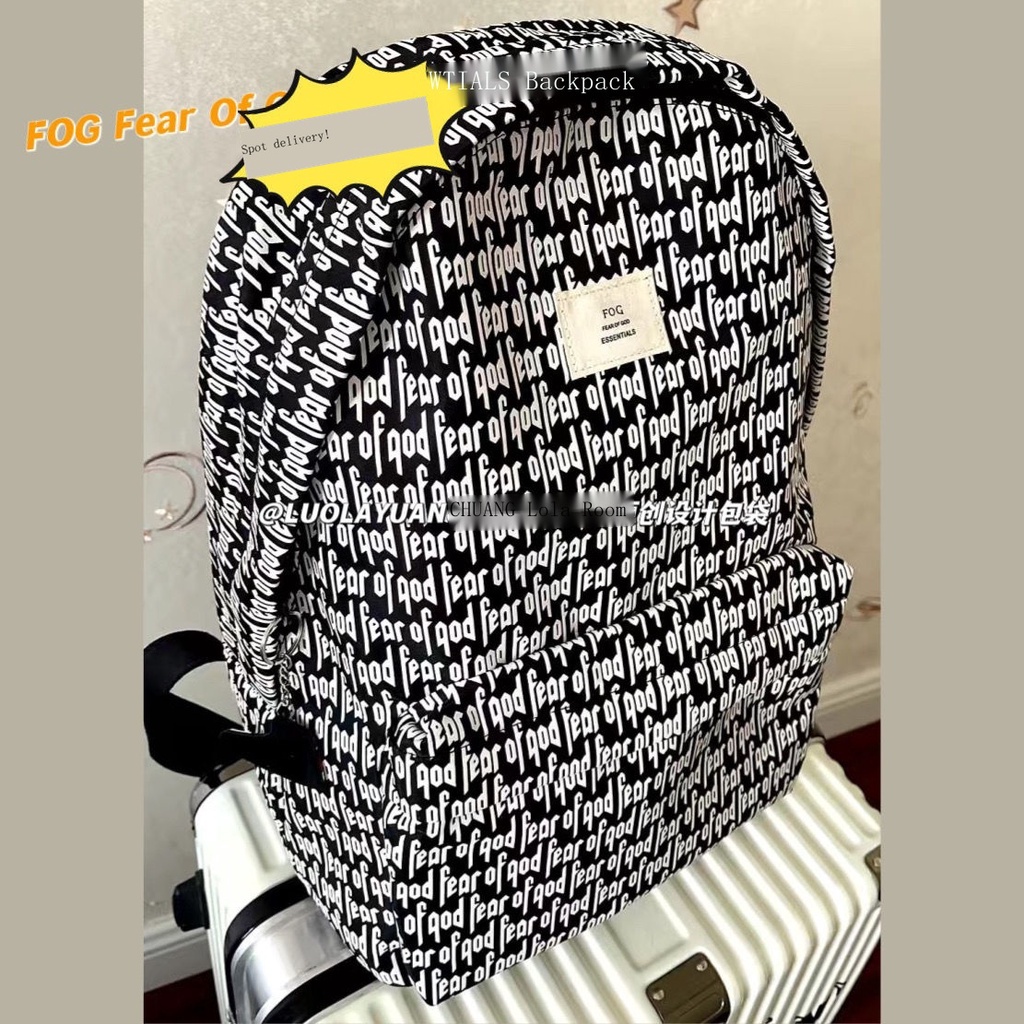 Ba Lô Đi Học In Họa Tiết Fear Of God Essentials Thời Trang Dành Cho Nam Và Nữ