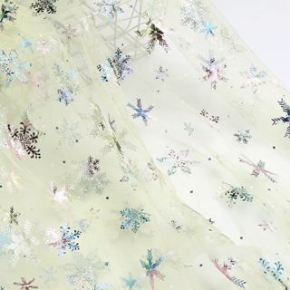 Vải Lưới Họa Tiết Bông Tuyết Làm Trang Sức 1 yard