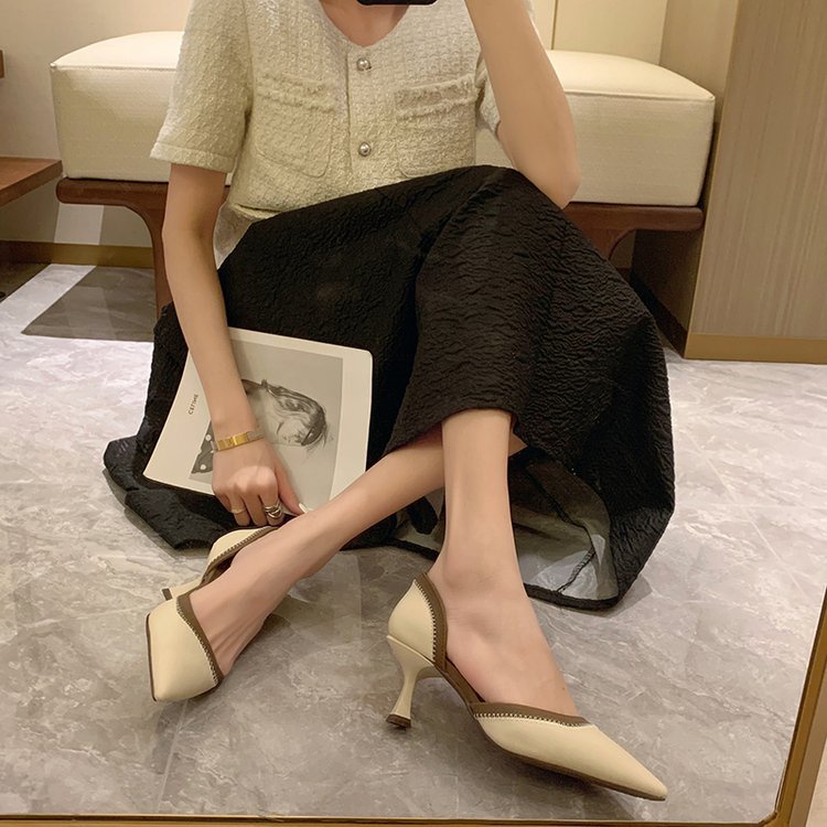 Giày Cao Gót Mũi Nhọn Phong Cách Thời Trang Hàn Quốc Dành Cho Nữ Có size 34-40