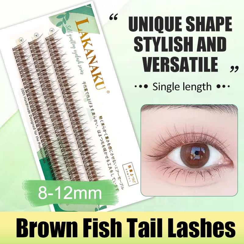 Hộp Lông Mi Giả 3 Hàng Màu Nâu Kiểu Đuôi Cá Thời Trang