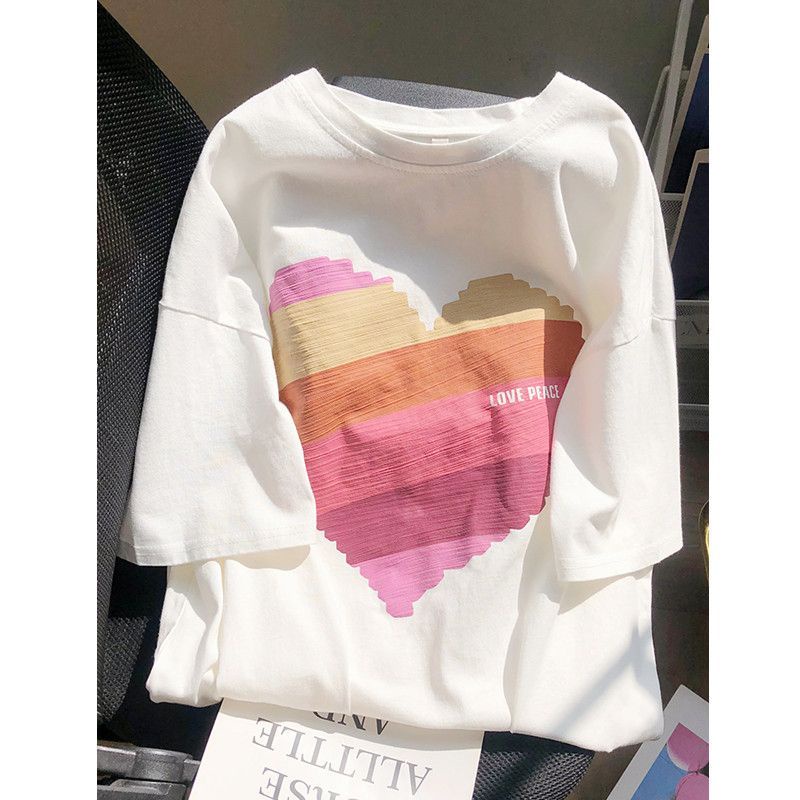 Áo Thun cotton Tay Ngắn Dáng Rộng Phong Cách vintage Mỹ Thời Trang Cho Nữ