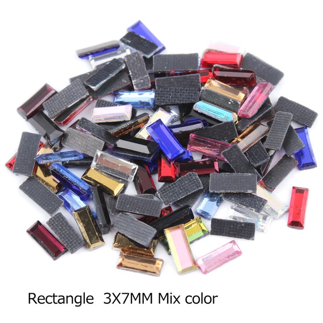 Set 800 / 1000 Viên Đá Vuông / Chữ Nhật / Đính Trang Trí Móng Tay / Đầm Cưới Không Nóng 218